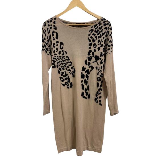 Weekend by MaxMara Women's Natural‎ Ebro Knitted Leopard Dress M - Picture 2 of 5